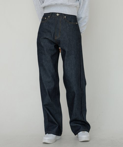 [ECO FRIENDLY] Women's Dough Wide Denim Pants Dark Blue | Musinsa Global