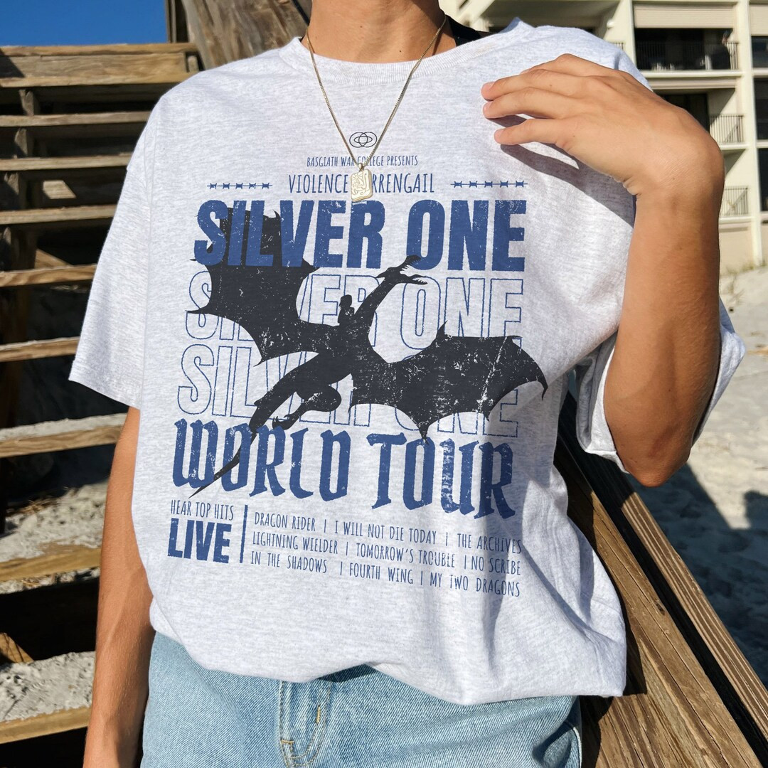 Fourth Wing Violet Sorrengail Band Shirt Silver One Basgiath War College Dragon Rider Xaden Riors... | Etsy (US)