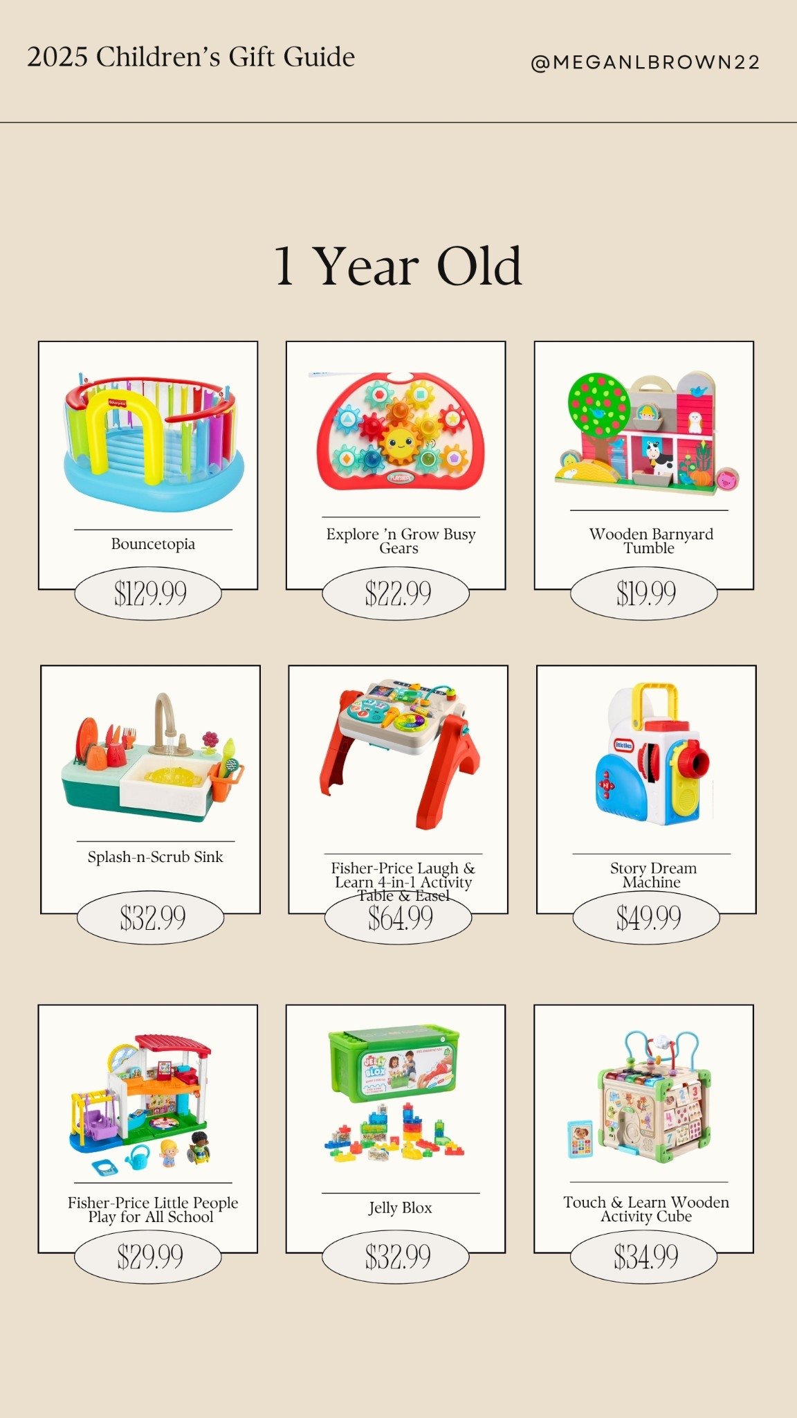 2025 Christmas gift guides for 1 year olds that feature Montessori toys, high energy toys etc. #giftguide #toysforchristmas 

#LTKKids #LTKBaby #LTKFamily