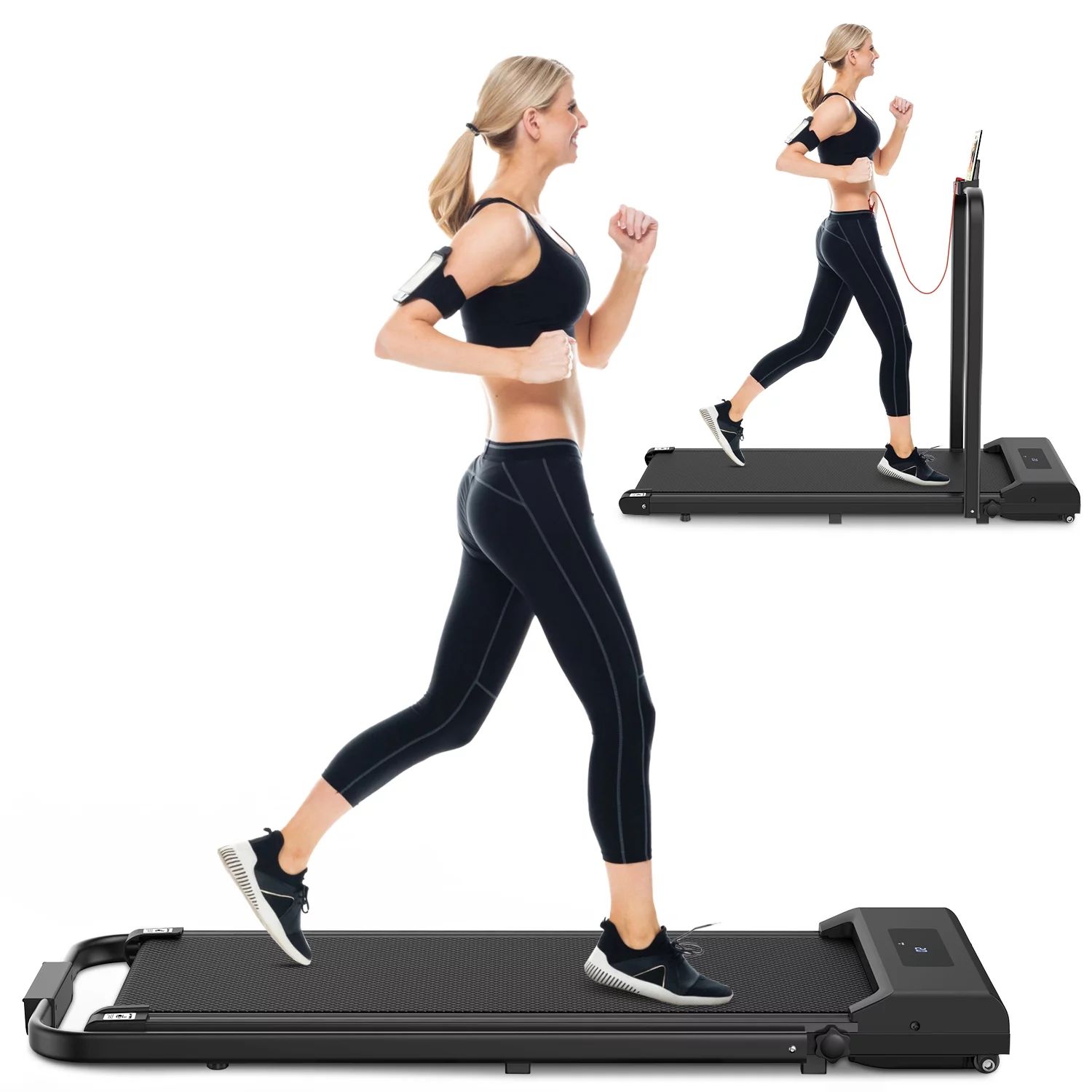 Home Fitness Code 2 in 1 Folding Under Desk Treadmill with Remote Control, Treadmill for Home/Off... | Walmart (US)