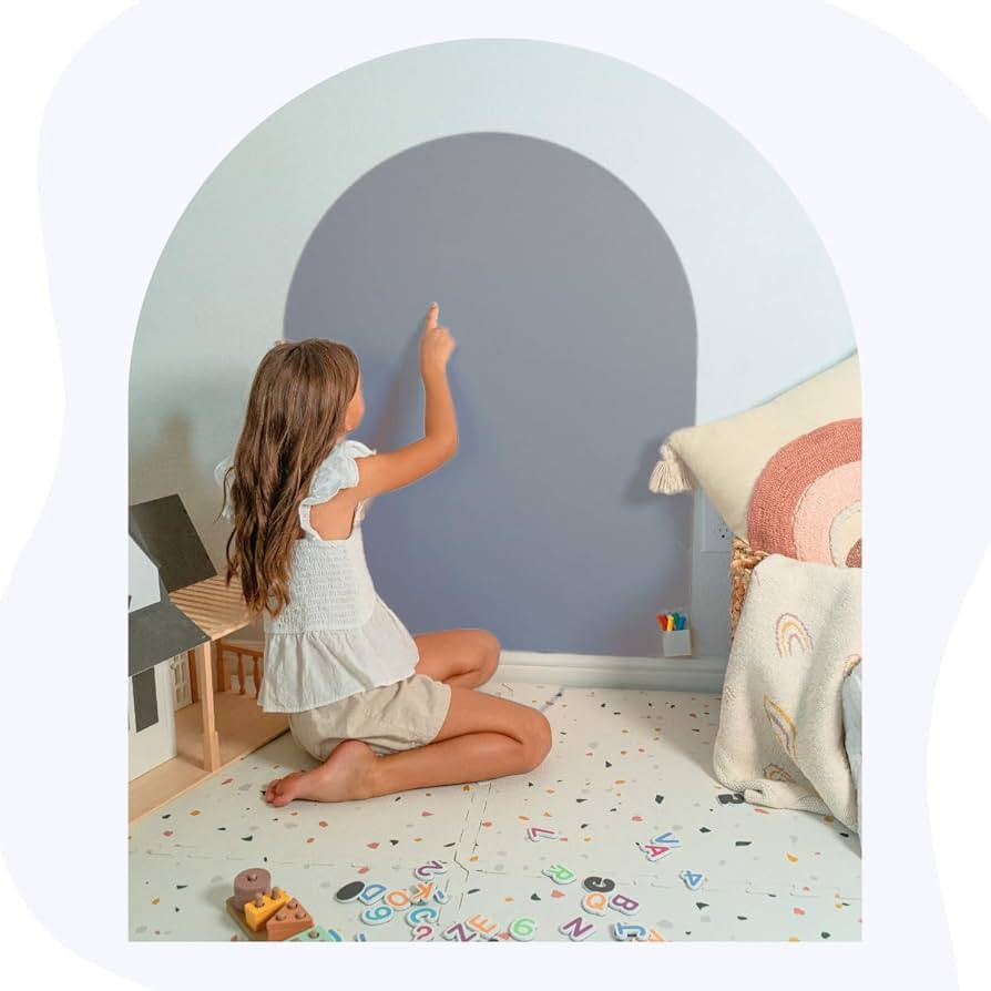 New! Magnetic Arch Wall Decal for Kids Playroom, Colorable and Magnetic Tile Compatible with Acce... | Amazon (US)
