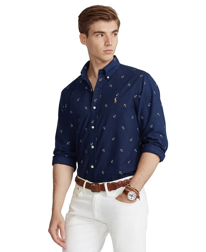 Men's Classic-Fit Nautical Oxford Shirt | Macys (US)