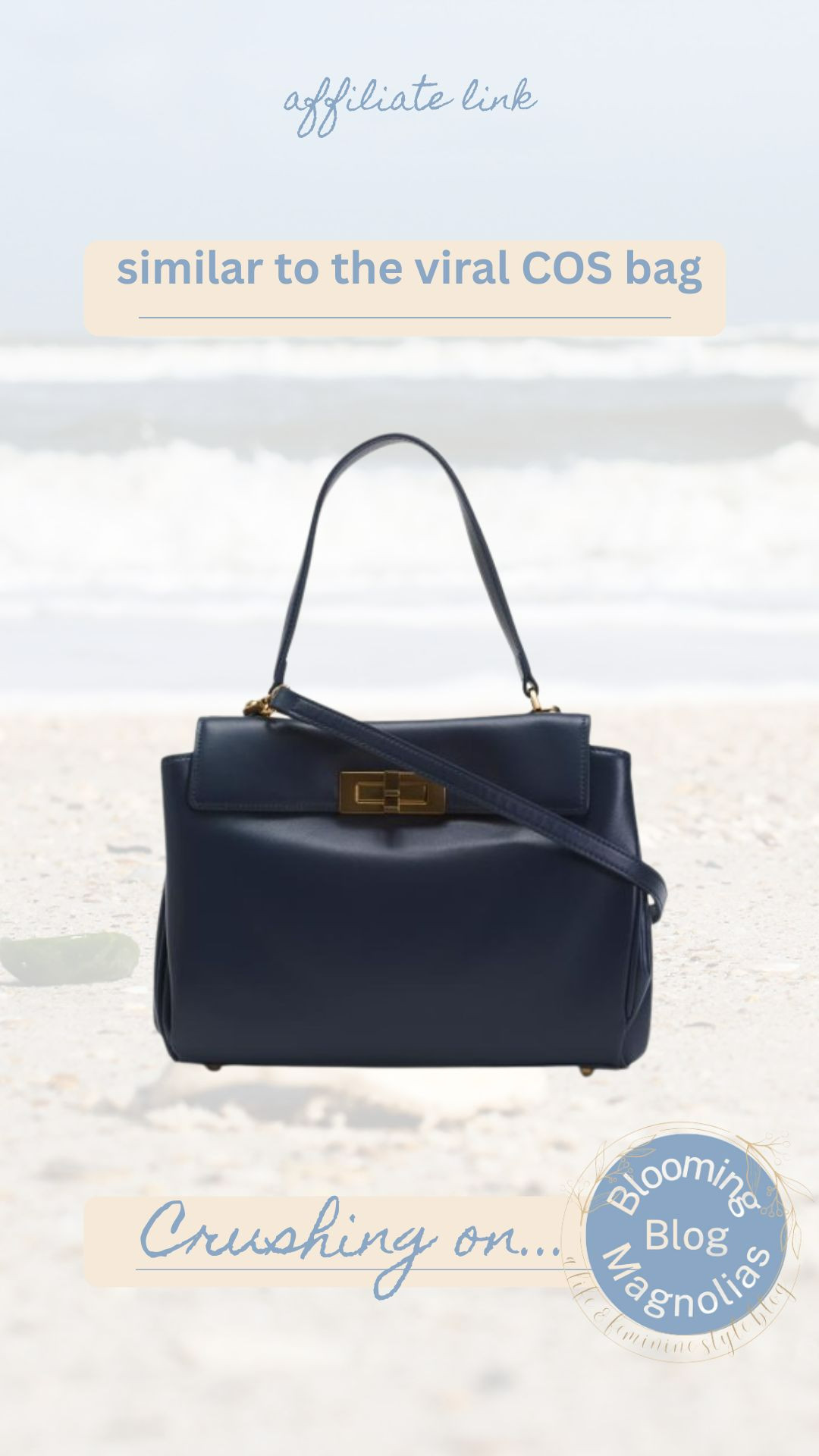 Similar to the viral Cos bag but only $100. Leather, of course. Available in black and navy.  

 
