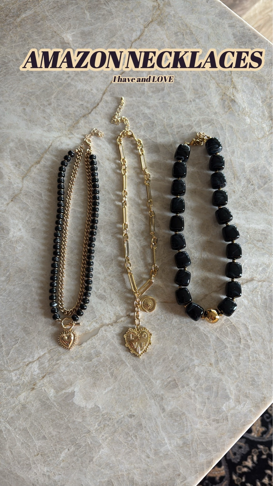 Love these statement necklaces so much!! The two black ones come in tons of other colors.