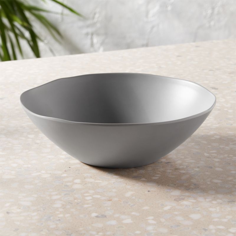 Pebble Matte Grey Melamine Salad Bowl + Reviews | CB2 | CB2