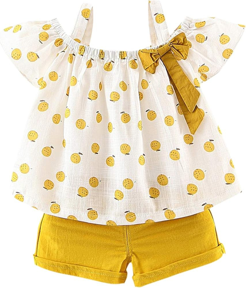 Hipea Toddler Baby Girls Summer Clothes Outfits Ruffle Camisole Spot Dot Tops and Casual Shorts N... | Amazon (US)