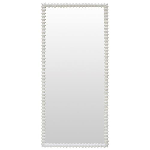 Oly Studio Clyde Global Bazaar White Resin Floor Mirror | Kathy Kuo Home