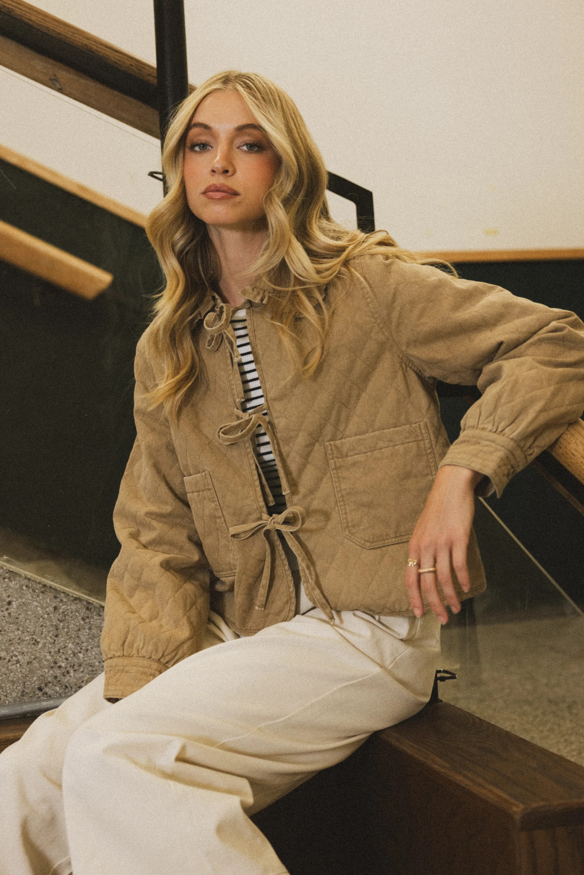 Tammy Collared Jacket in Khaki | Böhme US