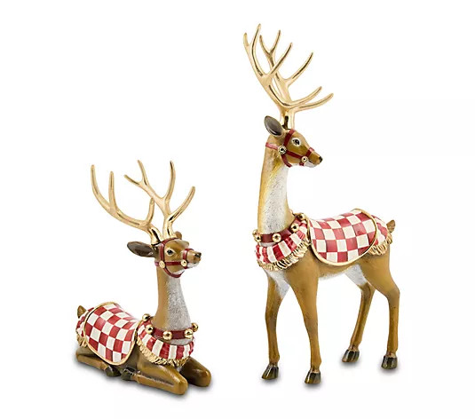 MacKenzie- Childs Set of 2 Classic Saddle Deer - QVC.com | QVC