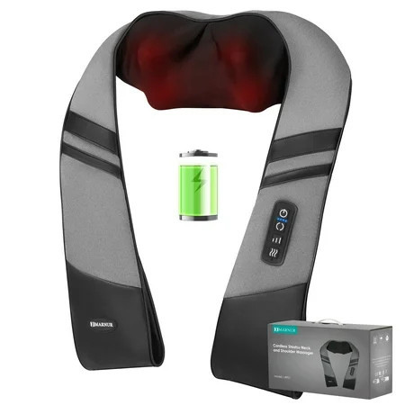 MARNUR Cordless Neck and Shoulder Massager with Heat, 3D Deep Tissue Kneading Rechargeable Massager for Home Office Gray | Walmart (US)