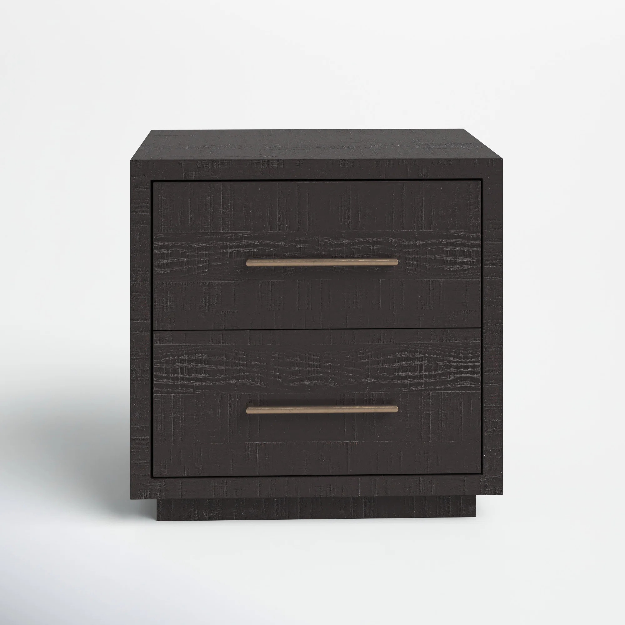 Nigel 2 - Drawer Solid Wood Nightstand in Burnished Black | Wayfair North America