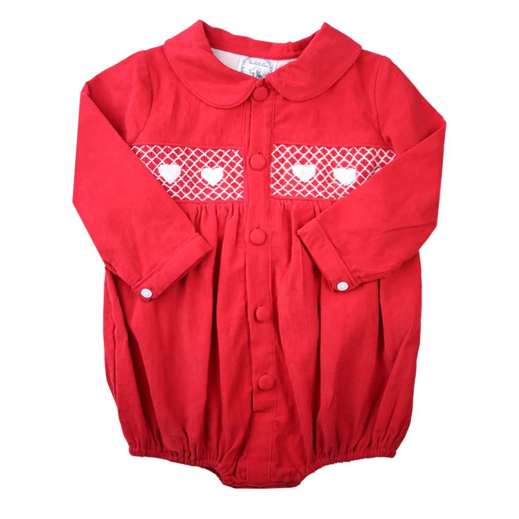 Murphy Red Smocked Heart Bubble | The Bella Bean
