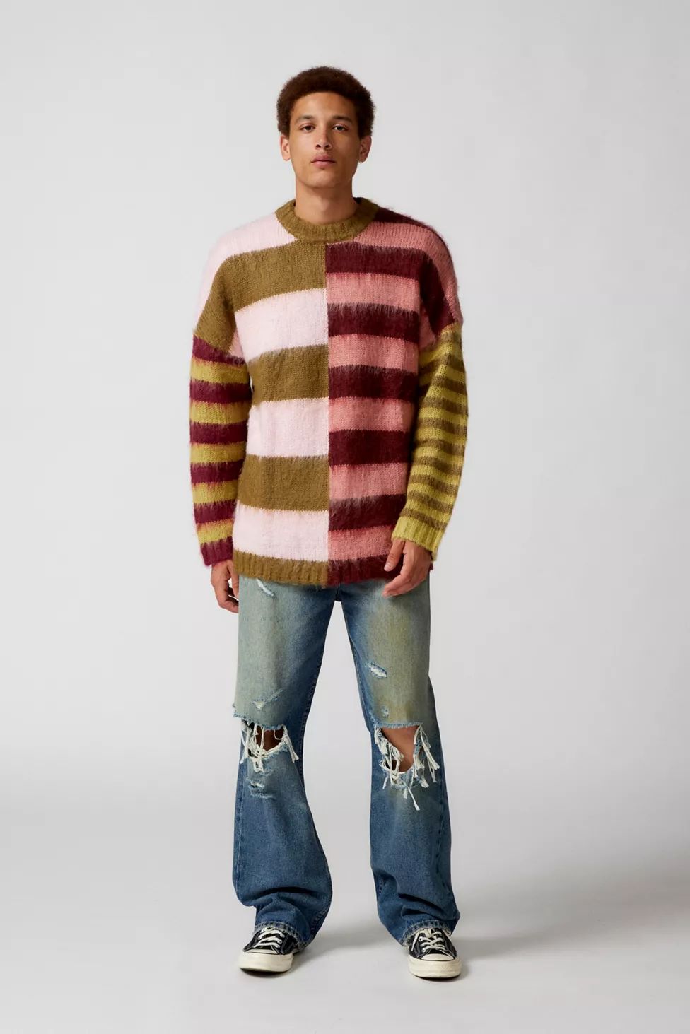 The Ragged Priest Wander Mixed Stripe Crew Neck Sweater | Urban Outfitters (US and RoW)