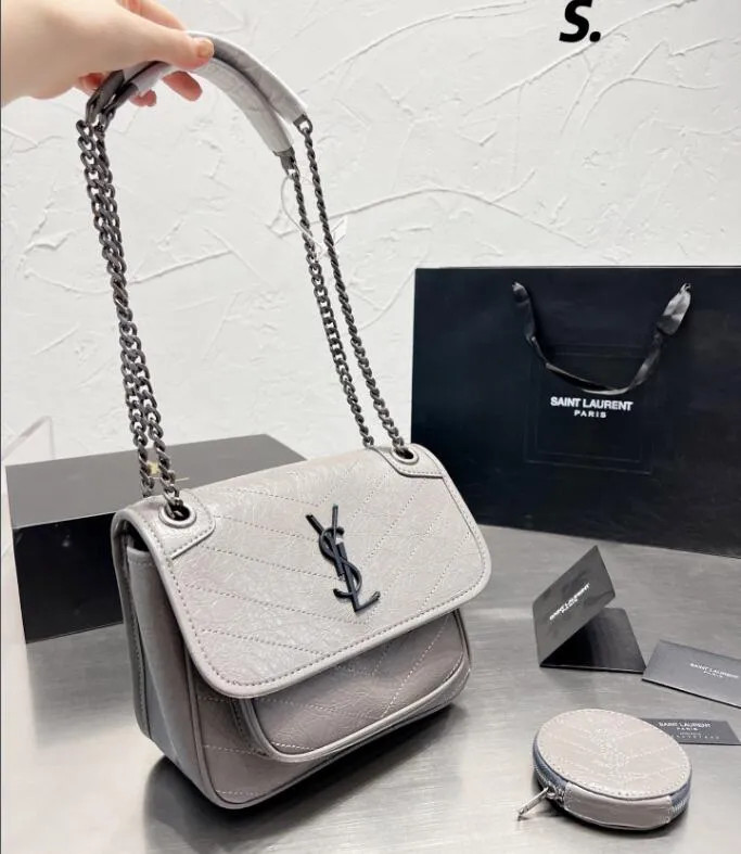 YSL Handbag luxury designer niki shoulder bag waxy leather messenger bags women cross body bag Sa... | DHGate