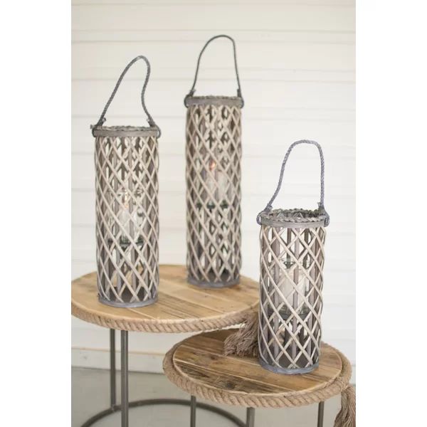 3 Piece Willow Tall Wood Lantern Set | Wayfair North America