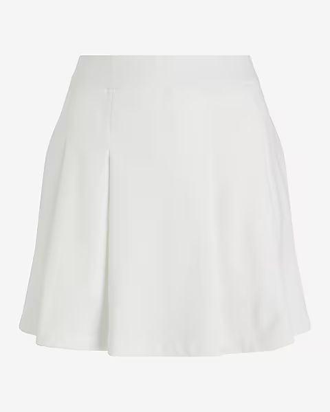 High Waisted Luxe Comfort Pleated Mini Skort | Express