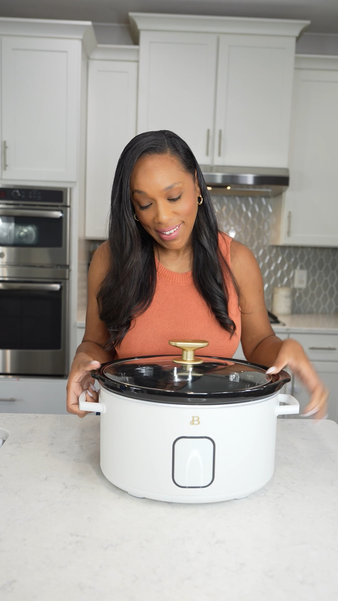 Beautiful 6 Qt Programmable Slow Cooker.  5 preset functions and capacity to serve up to 7 people. Sleek, touch-activated illumination with gold signature gold accents with soft matte premium finish. 

#LTKHome #LTKFindsUnder50 #LTKFamily