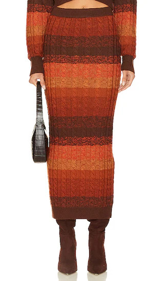 Dava Knit Skirt in Rust Multi | Revolve Clothing (Global)