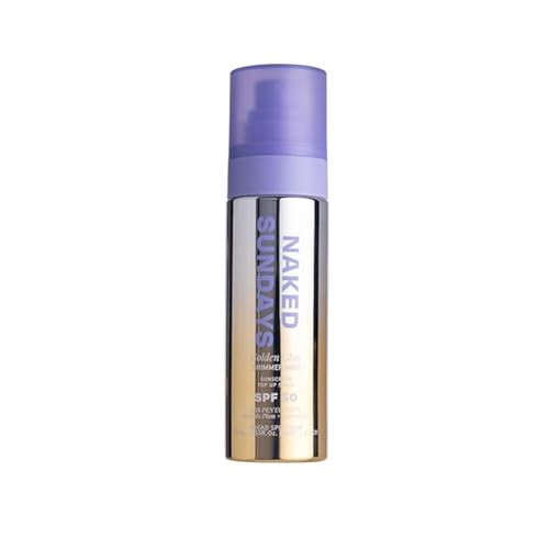 Naked Sundays SPF 50 Golden Glow Glitter Setting Spray - Broad Spectrum UVA/UVB Protection, Shimm... | Amazon (US)