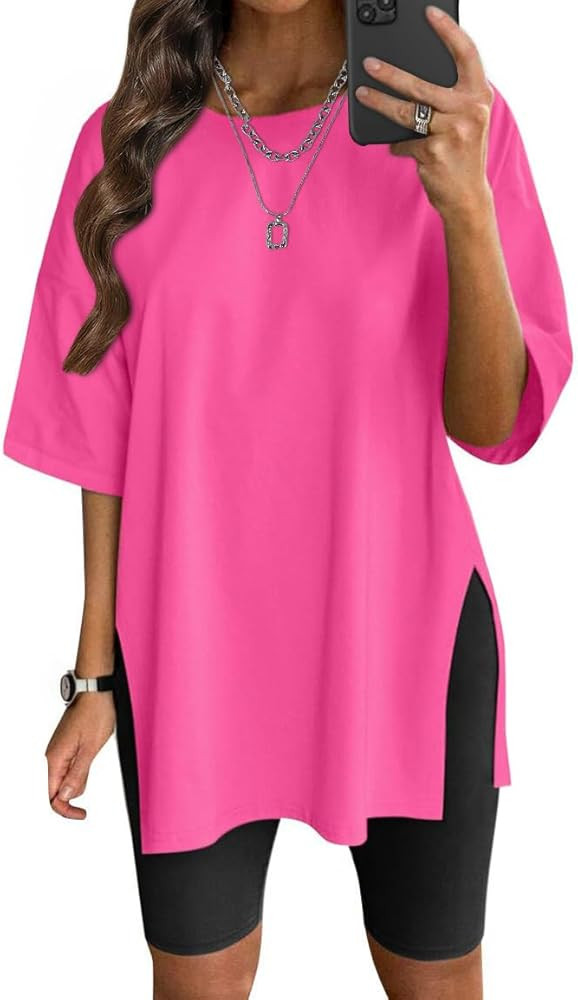 Women’s Summer Casual Short Sleeve Oversize Workout T-Shirt Tee Tops | Amazon (US)