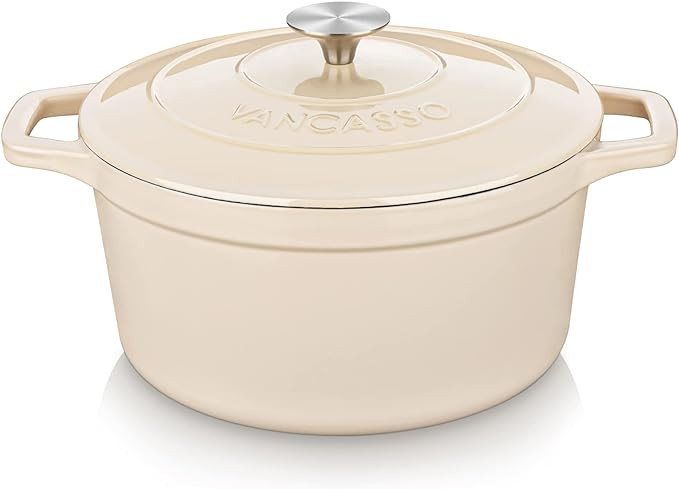 vancasso Cast Iron Dutch Oven, 6 qt Dutch Oven Pot with Lid, Round Dutch Oven Cast Iron Pot with ... | Amazon (US)