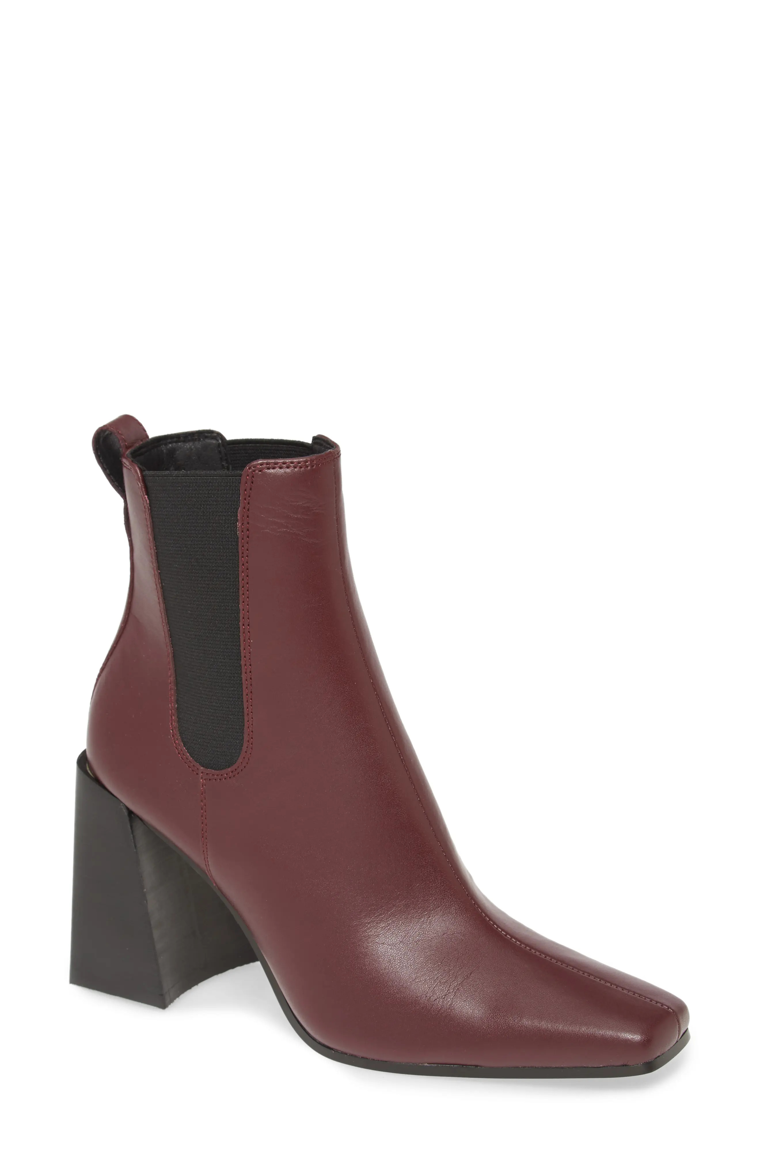 Women's Topshop Harbour Chelsea Boot, Size 5.5US - Burgundy | Nordstrom