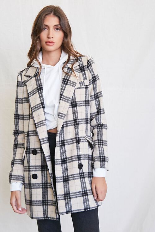 Plaid Double-Breasted Coat | Forever 21 | Forever 21 (US)