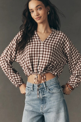 Cloth & Stone Cinched Waist V-Neck Top | Anthropologie (US)