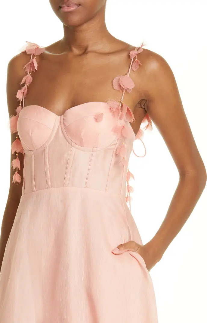 Wonderland Linen & Silk Corset Dress | Nordstrom