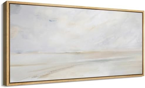 SIGNFORD Extra Large Framed Canvas Print Wall Art Tranquil Beach Coastal Landscape Illustrations ... | Amazon (US)