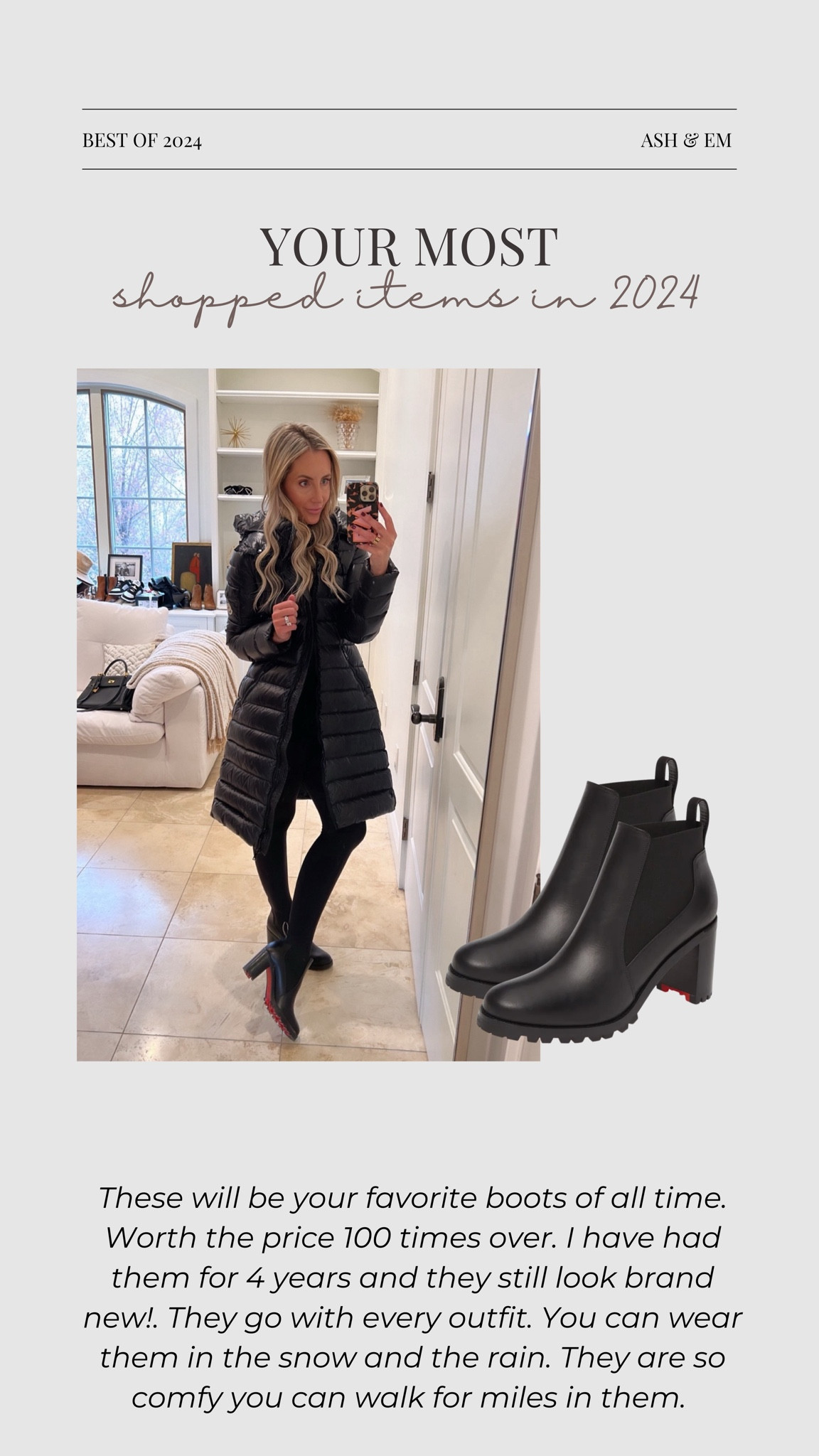 These will be your favorite boots of all time. Worth the price 100 times over. I have had them for 4 years and they still look brand new!. They go with every outfit. You can wear them in the snow and the rain. They are so comfy you can walk for miles in them.

Winter fashion, Boots, Shoes, Fashion must have

#LTKShoeCrush #LTKStyleTip #LTKSeasonal