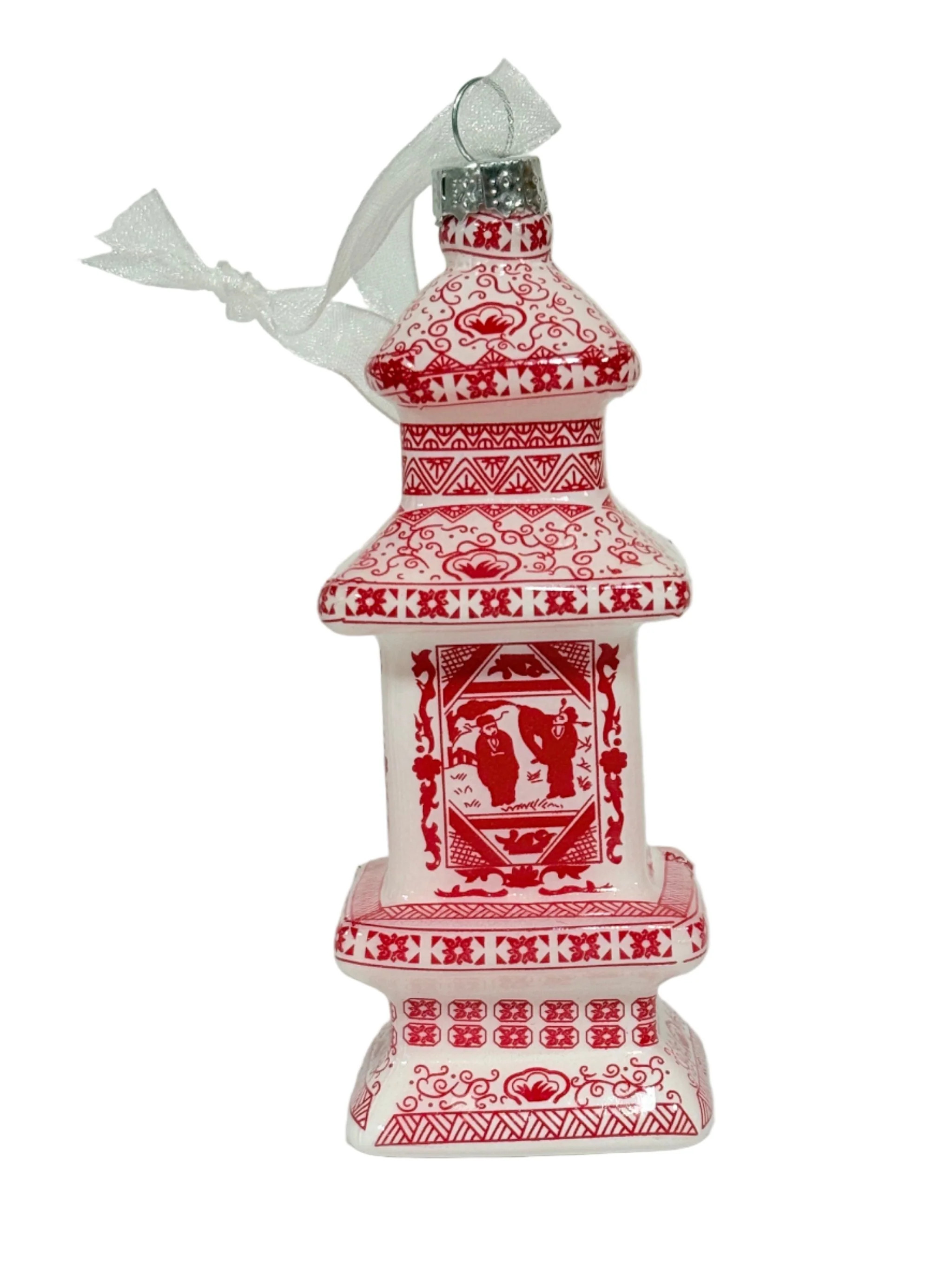 Red & White Figurine Pagoda Ornament | The Enchanted Home