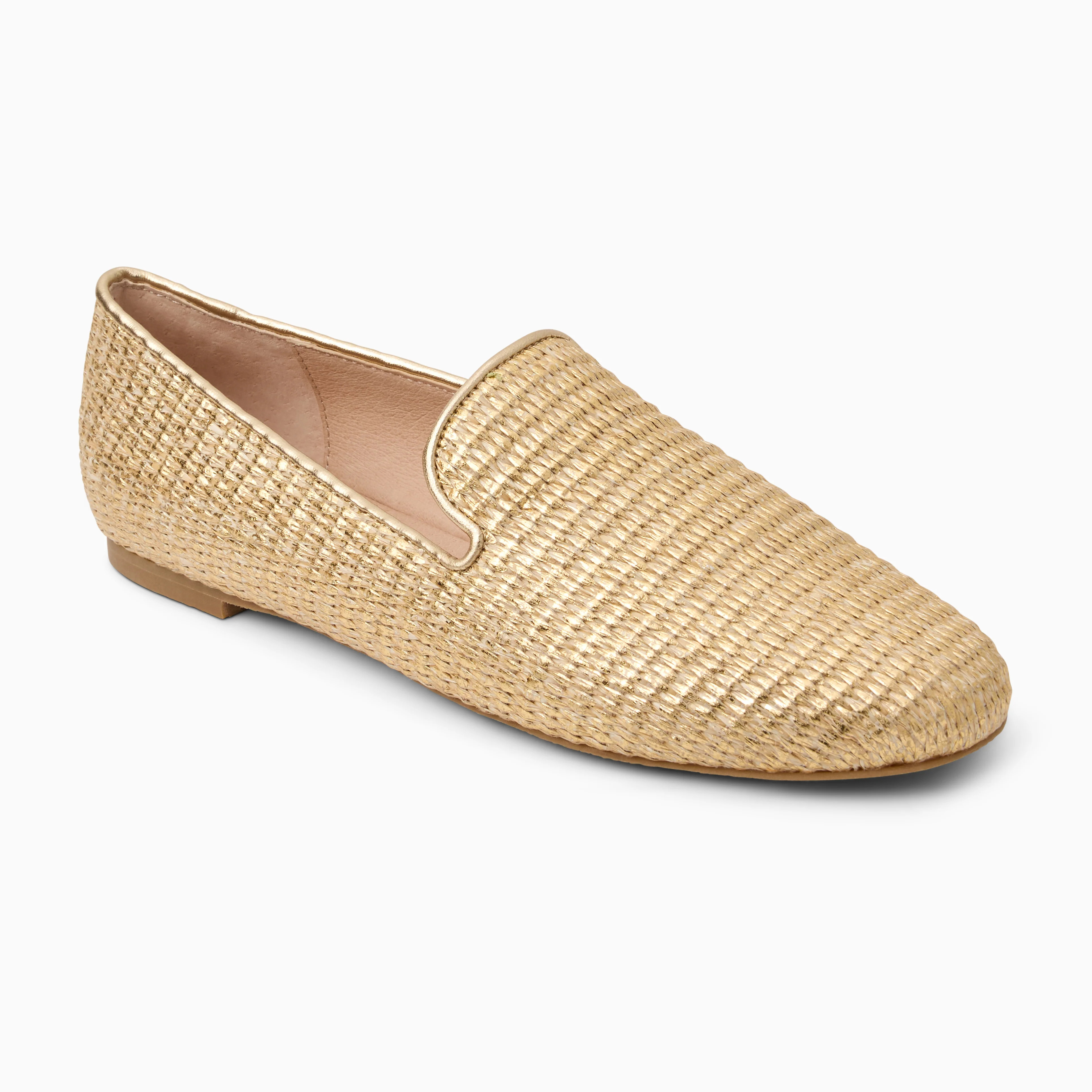 Jack Rogers Women's Bradley Raffia Loafer Gold (Size 7.5) | Jack Rogers