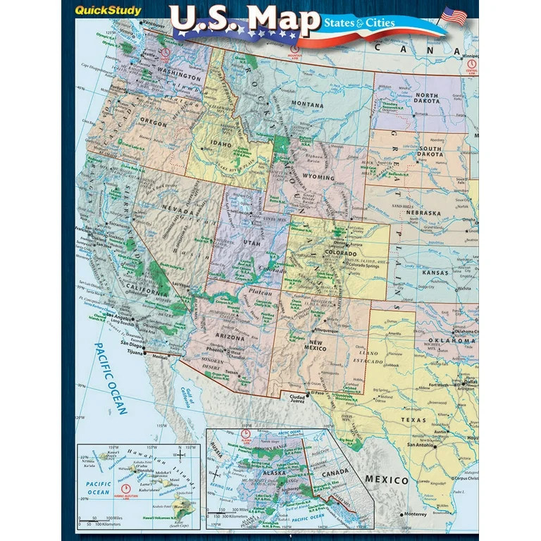 U.S. Map: States & Cities Guide (Book) | Walmart (US)