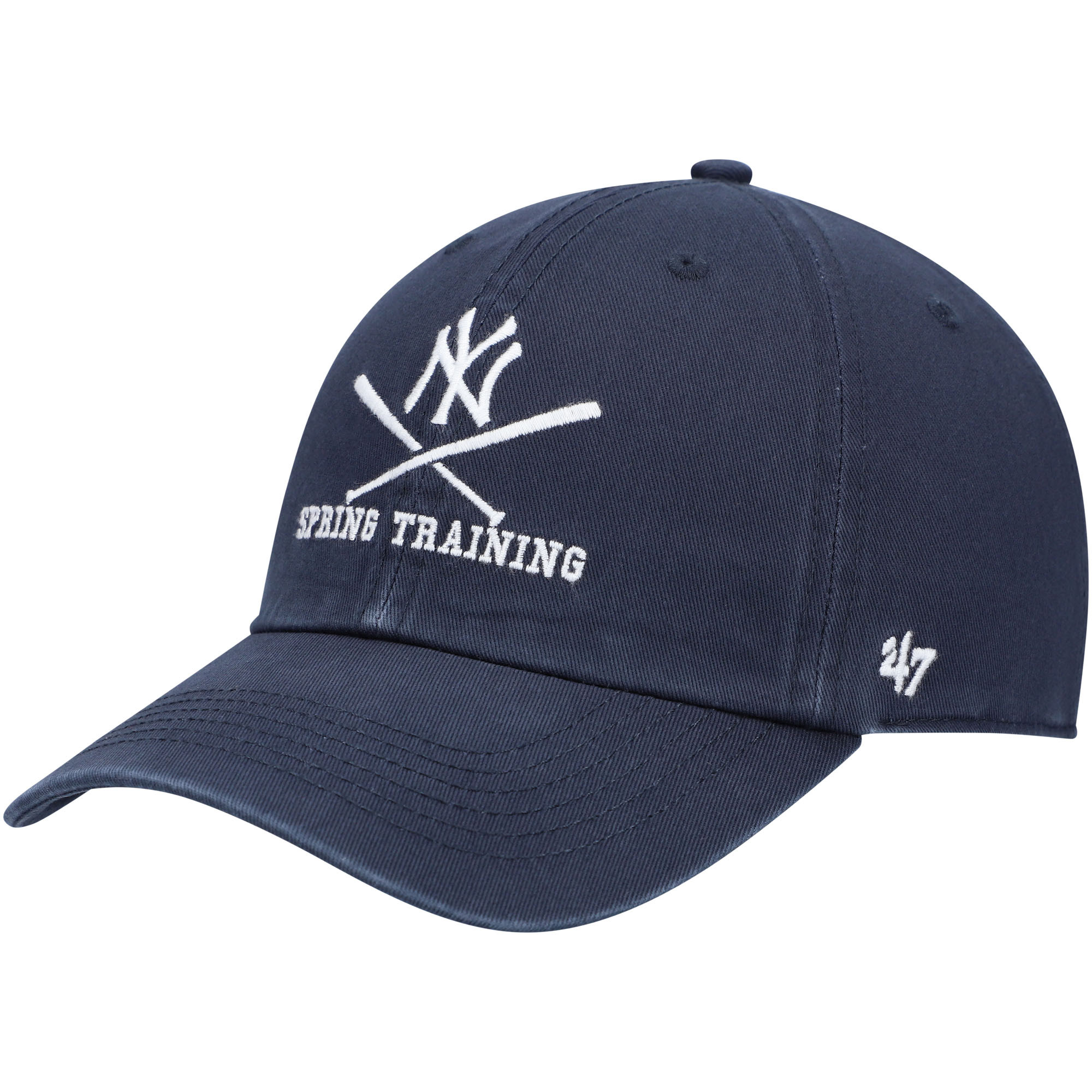 Men's '47 Navy New York Yankees 2022 MLB Spring Training Cross Bone Clean Up Adjustable Hat | Fanatics