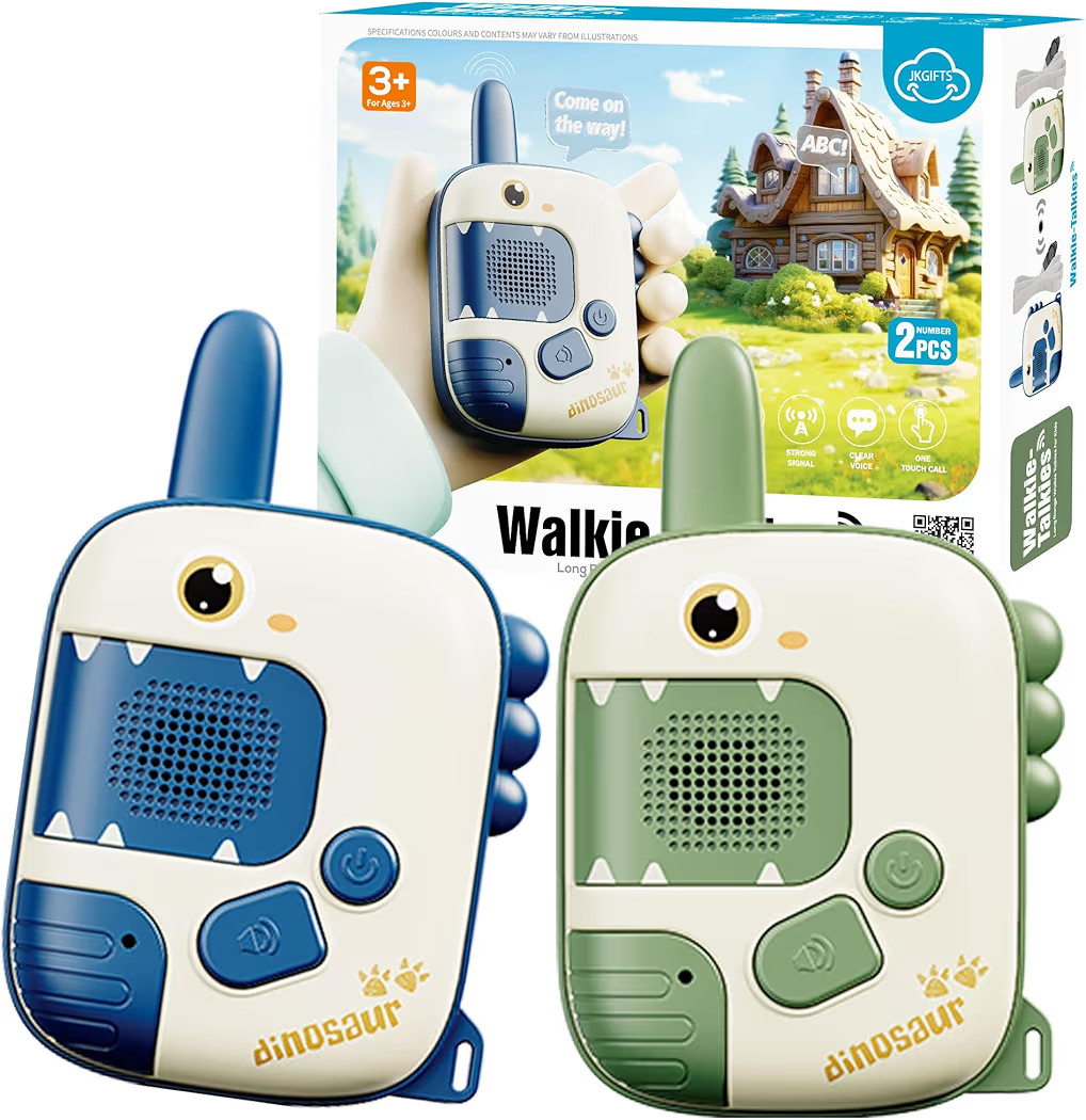 Dino Walkie Talkies for Kids,Dinosaur Toddler Walkie Toys for Kids 5-7 Walkie Talkies 2 Pack Birthday Toy Gifts for 3 4 5 6 7 8 9 Year Old Boy Girls Radio Toy for 3-12 Boys Outdoor Game | Amazon (US)