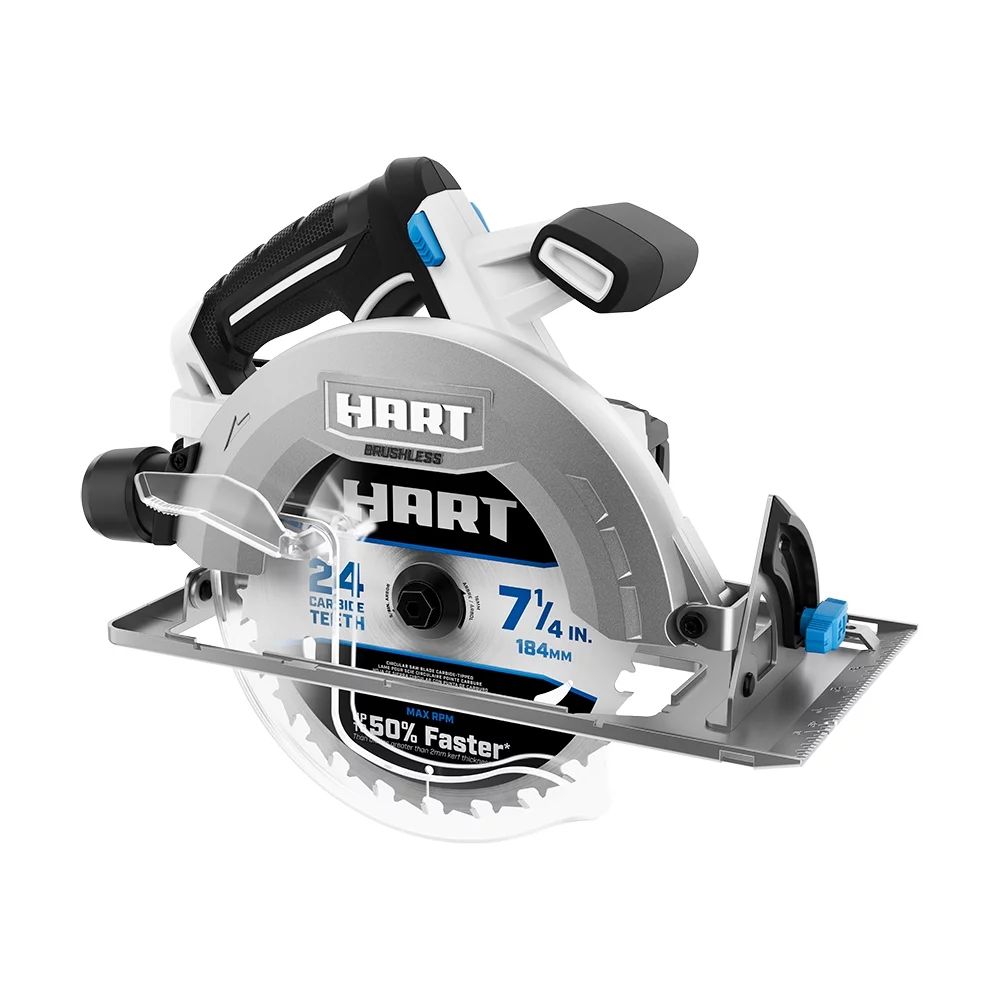 HART 20-Volt Brushless 7-1/4 Inch Circular Saw (Battery Not Included) - Walmart.com | Walmart (US)