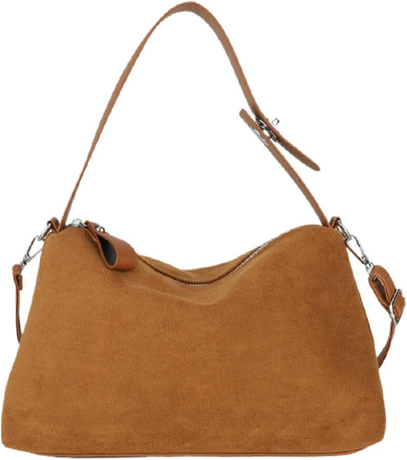 Women Suede Tote Bag Vintage Velvet Crossbody Bag 2024 Shoulder Bag Fall Winter Handbag Pillow Pu... | Amazon (US)