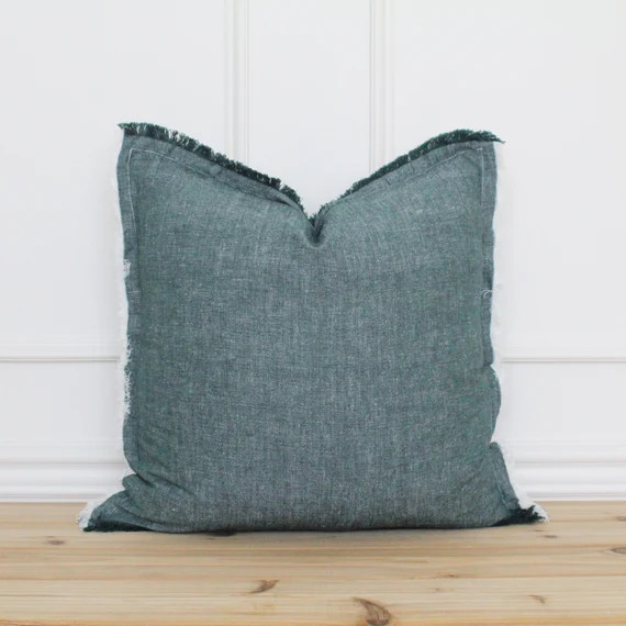 Forest Green Fringe Pillow Cover  20 X 20 Pillow Cover  26 X | Etsy | Etsy (US)