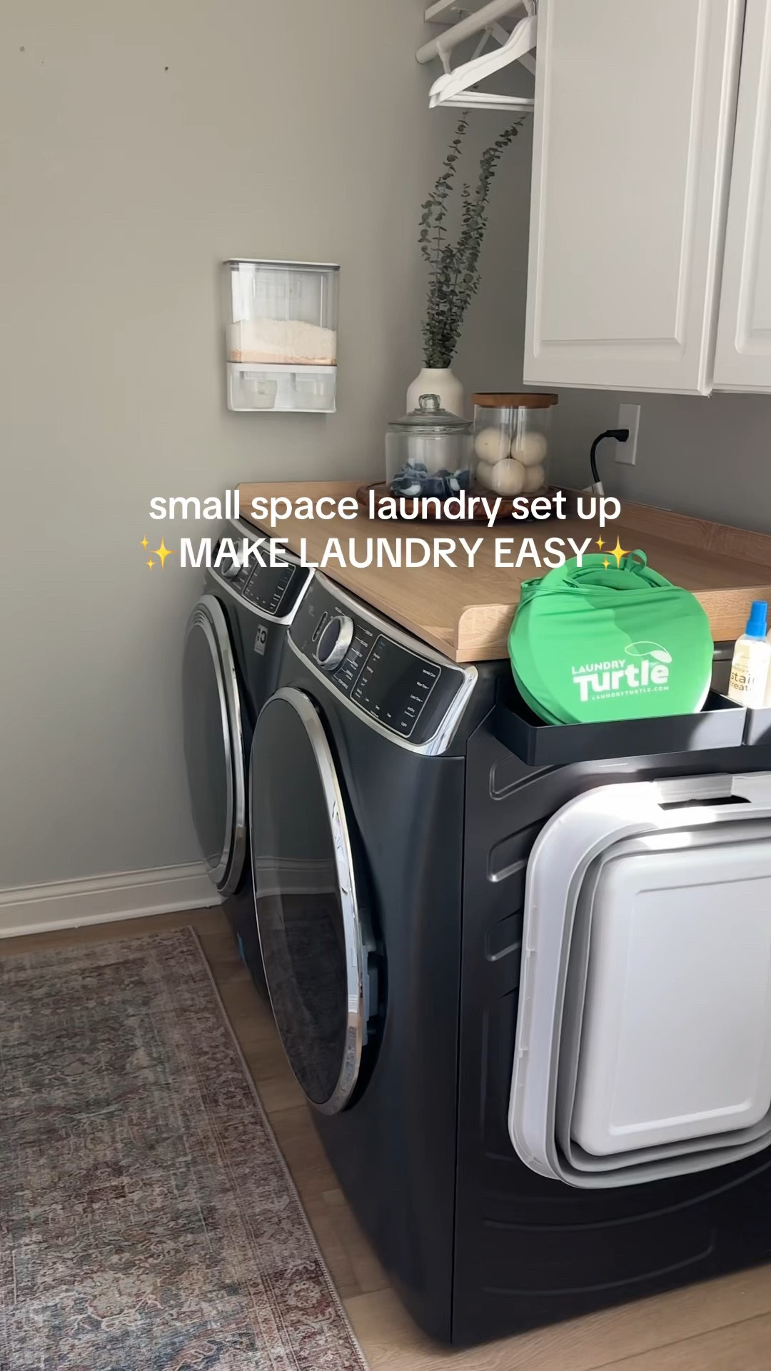 small space laundry set up! organize your laundry room with these top Amazon laundry finds #amazonfinds #laundry #laundryroom #laundryhacks 

#LTKHome