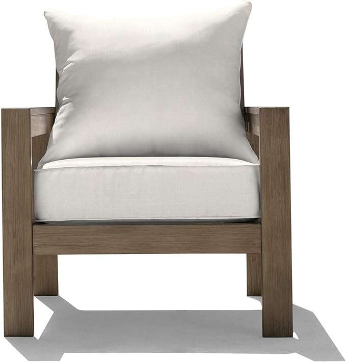 Honeycomb Outdoor Edisto Aluminum Chair in Oak with Bone Deep Seat Cushion, Connect Modular Patio... | Amazon (US)