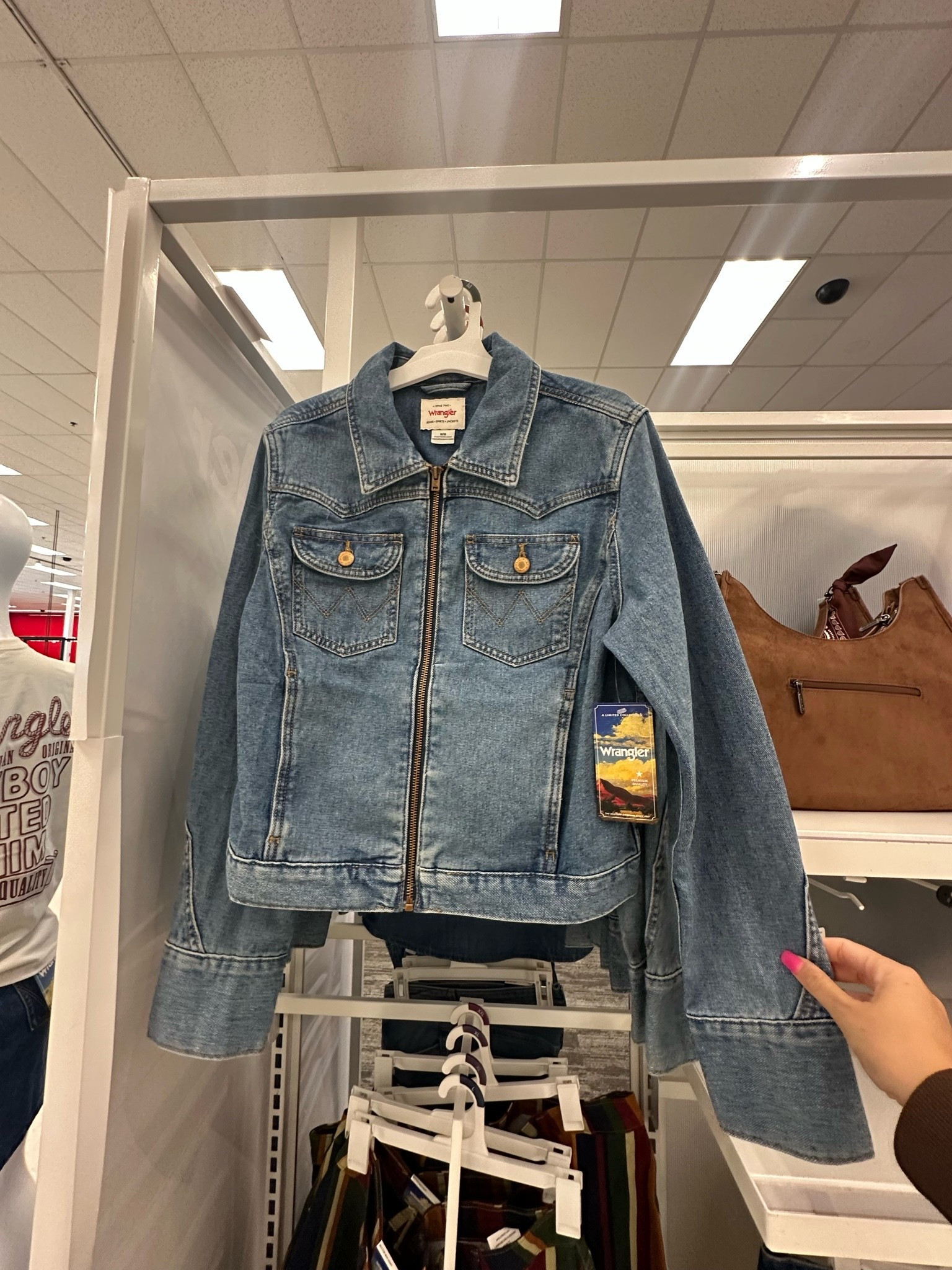 The denim zip up jacket from the wrangler x target collab is the perfect denim jacket for fall! Priced at $65 & ranges from sizes XS-4X!

#LTKMidsize #LTKPetite #LTKPlusSize