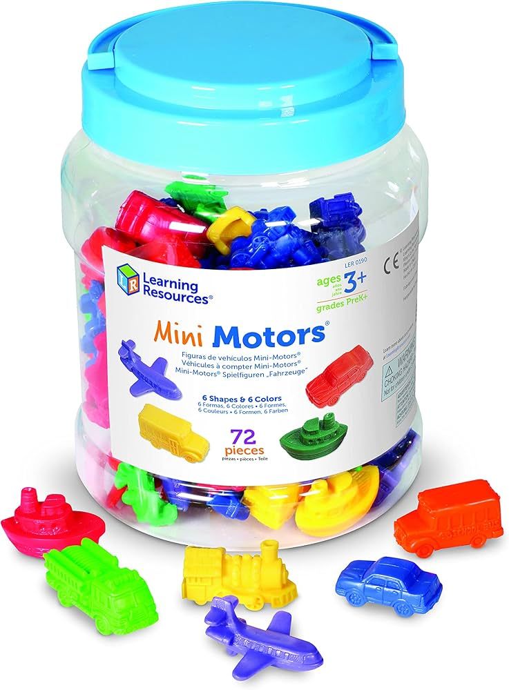 Learning Resources Mini Motors Counting and Sorting Fun Set - 72 Pieces, Ages 3+ Car Counters for... | Amazon (US)