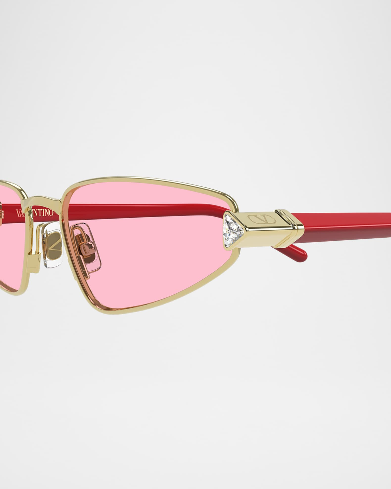 Crystal VLogo 57mm Cat-Eye Sunglasses | Neiman Marcus
