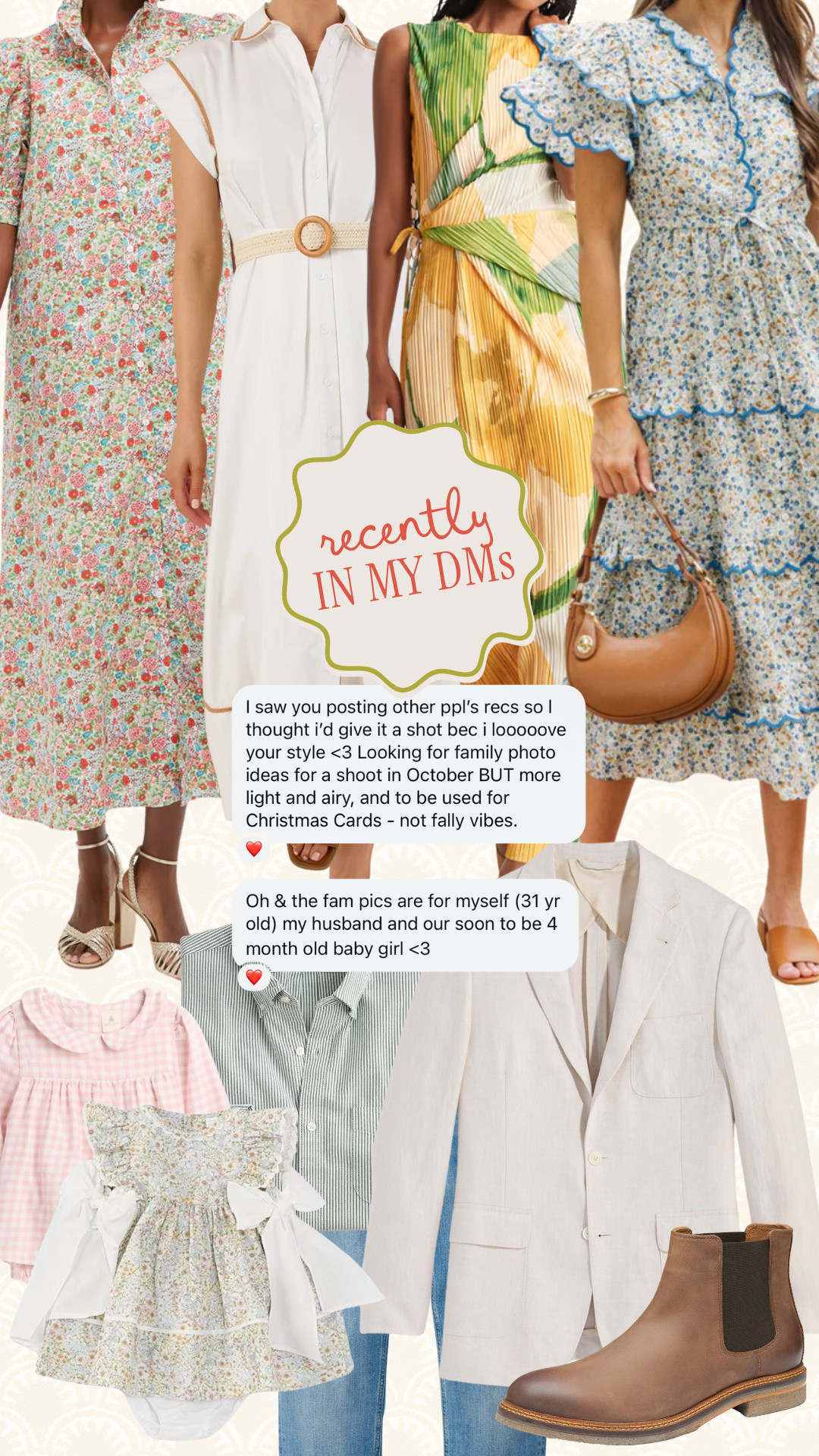 Some bright + light family photo outfit inspiration!! 

light and airy family photo outfits, christmas card photo outfits, october family photoshoot looks, baby girl photoshoot outfit, coordinated family outfits, timeless family photo inspo, pastel family photo outfits 

 #LTKSeasonal #LTKBaby #LTKFamily