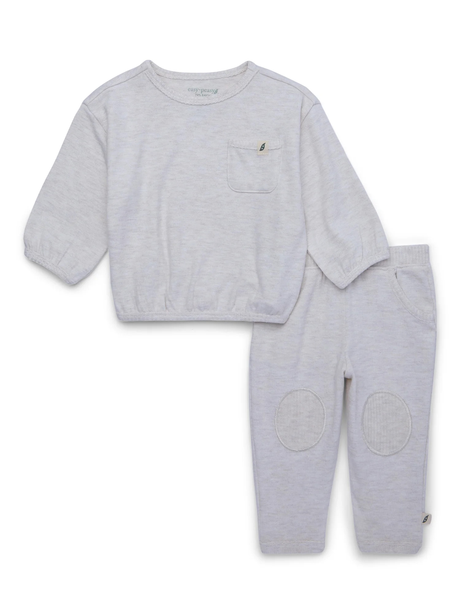 easy-peasy Baby Hacci Sweatshirt and Jogger Outfit Set, 2-Piece, Sizes 0-24 Months | Walmart (US)