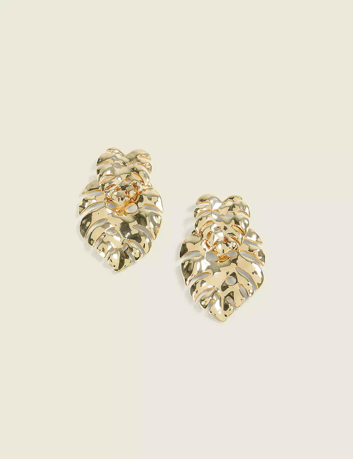 Summer Whimsy Textured Palm Leaf Drop Earrings | Lane Bryant (US)