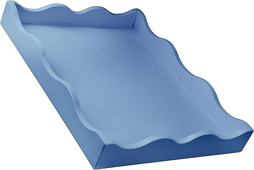 Wooden Scallop Serving Tray - for Coffee Table, Breakfast, Dinner Kitchen Living Room Bedroom, an... | Amazon (US)