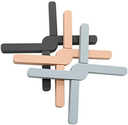 3 Pack Non-Slip Thick Foldable Silicone Trivets, Heat-Resistant Folding Pad, Eco Expanding Silicone  | Amazon (US)