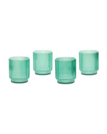 Set Of 4 Ribbed Stackable Cups | Drinkware | Marshalls | Marshalls